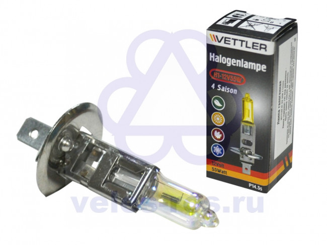 Автомобильная лампа (H1 12В 55W P14.5s) всепогодная VETTLER H1-12V55W 4Saison
